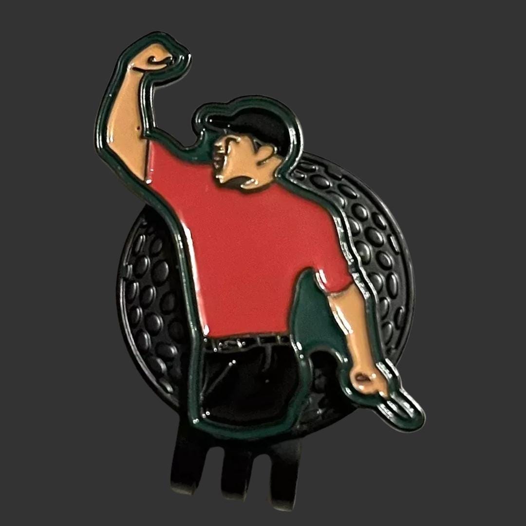 Sunday Red Golf Ball Marker – Magnetic Hat Clip, Tiger Woods Inspired Design