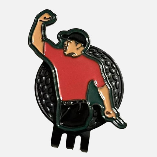 Sunday Red Golf Ball Marker – Magnetic Hat Clip, Tiger Woods Inspired Design